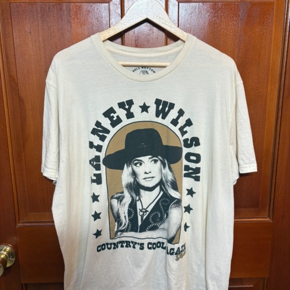 Cream and Black Graphic Relaxed Tee